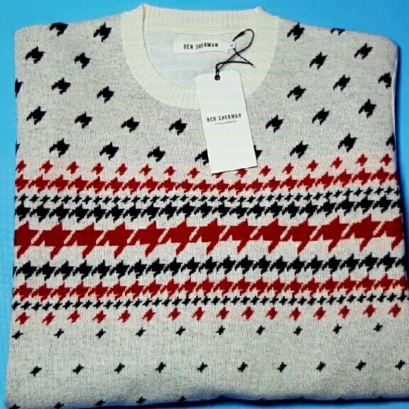 Ben Sherman Fair Isle Knit Sweater Lambswool Blend Men's Size Slim XL - Picture 1 of 2